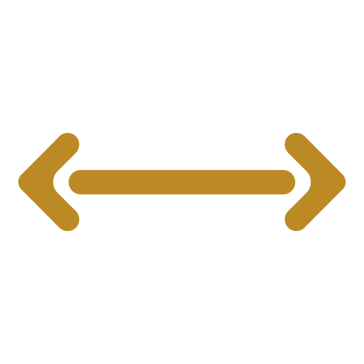 Horizontal bidirectional arrow icon representing two-way direction, exchange, transfer, or back-and-forth movement.